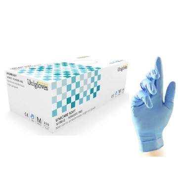 Nitrile gloves UNIGLOVES BLUE (M,L) / 200 pcs.