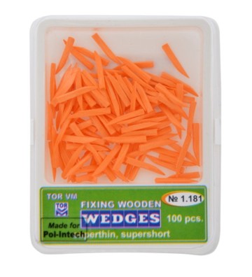 Orange wooden wedges / 100pcs.
