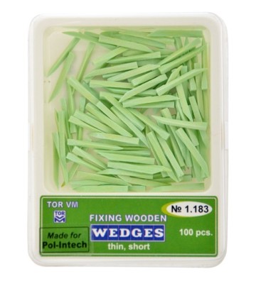 Green wooden wedges / 100pcs.