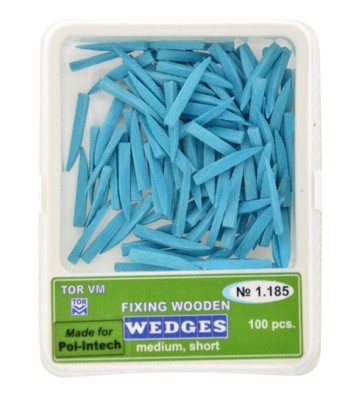 Blue wooden wedges / 100pcs.